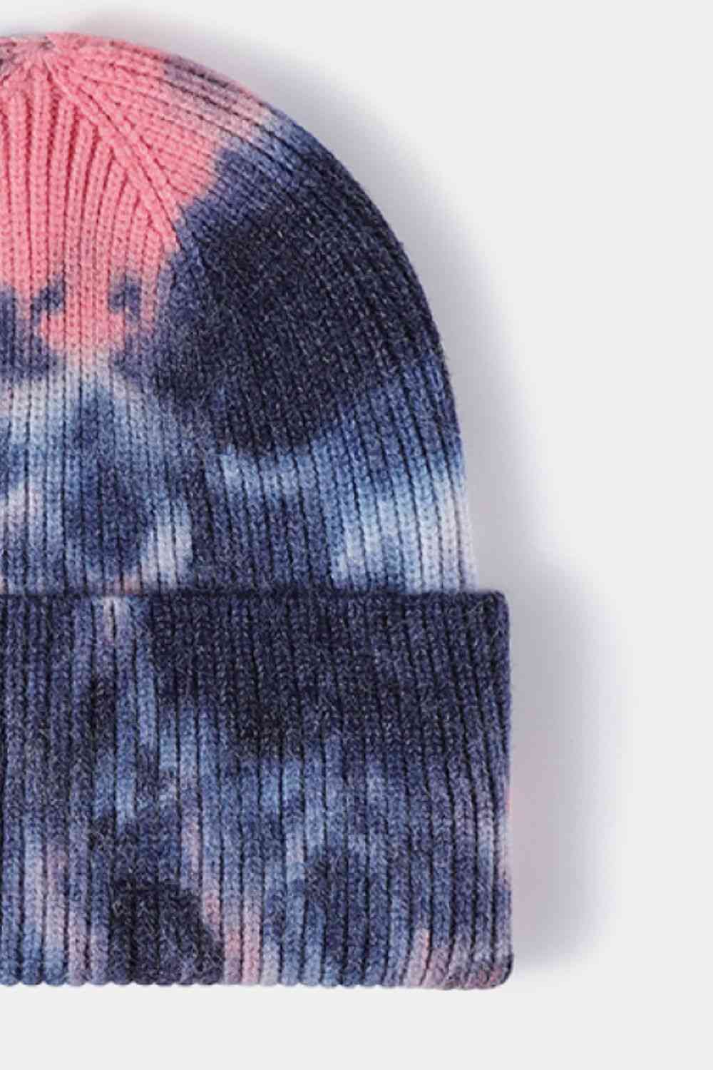 Tie-Dye Cuffed Rib-Knit Beanie Hat - Damned Threads